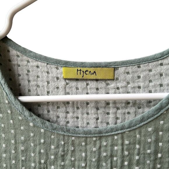 Hyena Women’s A-Line Dress Size Large Green Above-the-Knee Sleeveless 2 Pockets - Picture 6 of 9